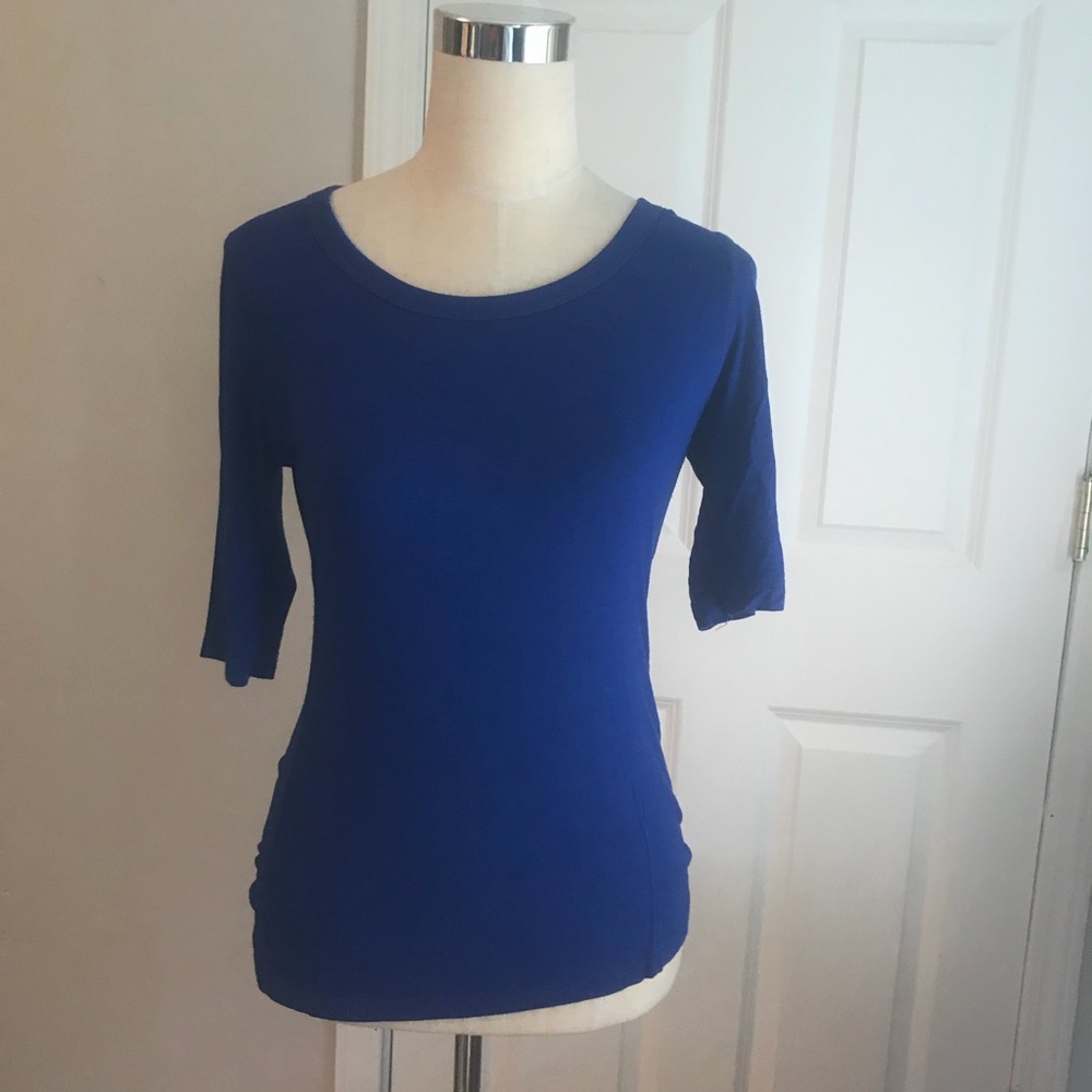 Blue Mid Sleeve Top